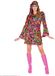 Widmann Hippie Jaren 70 Kostuum voor dames, Multicolor, Maat M