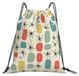 Sac à cordon avec imprimé rétro de raisins - Pliable et polyvalent