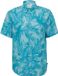 s.Oliver Chemise Manches Longues Fleurie Pastel Turquoise Lin Coupe Droite M