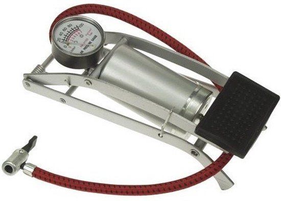 Perel Voetpomp - Met Manometer - 6.9 Bar - 75 cm - Zilver