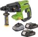 Procraft PHA40bb accu-boorhamer 20 V 2,6 J SDS plus borstelloos + 2x accu 2,0 Ah + oplader