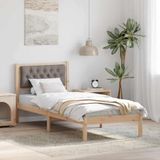 Maison Exclusive - Lit avec tête de lit, couleur taupe, 80 x 200 cm, en pin massif
