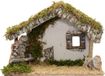 Merkloos / Sans marque Euromarchi Lege Kerststal - Zonder Figuren - L32 x B18 x H24 cm - Hout/Mos