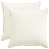 vidaXL - Taie d'oreiller - 2 pièces - Bois - Blanc - 60 x 60 cm - Lin artificiel