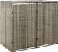 Poly Rattan abri double 140x80x117 cm gris