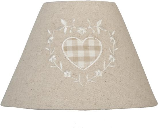 Clayre & Eef Katoenen Lampenkap doorsnede: 23*15 cm/E27 beige