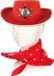 Chapeau de cowboy de set de déguisement sans marque Sheriff - Rouge - Avec foulard rouge - Pour enfants