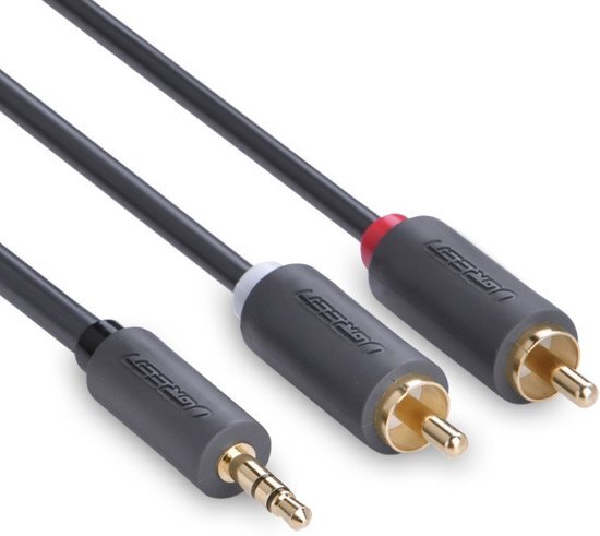 Ugreen 2 RCA male naar 3.5mm Audio Jack male kabel 2M