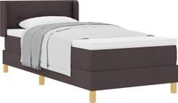 vidaXL Boxspringbed met hoofdeinde, donkerbruin, 200 x 80 cm, gestoffeerd