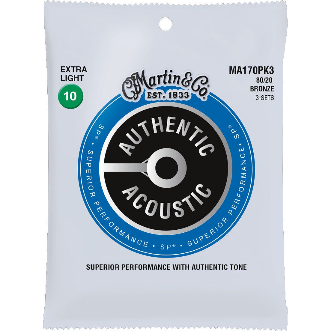 Martin Strings MA170PK3 Authentic SP 80/20 Bronze 3-Pack