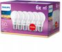 Philips LED Lamp Mat - 60 W - E27 - Warm Wit Licht - 6 Stuks