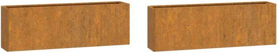 vidaXL - Plantenbakken - wandmontage - 2 stuks - 53x10x17 cm - cortenstaal - roestig