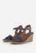 Tamaris Dames Sandalen Blauw Textiel Sleehak 5-7 cm Maat 42