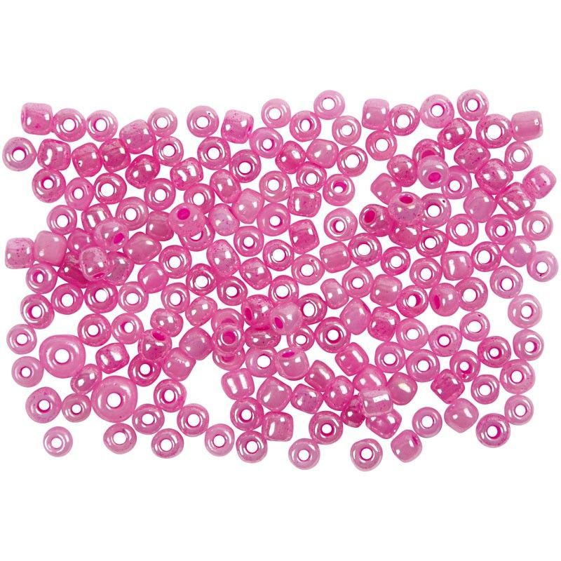 Creativ Company 682321 - Roze glazen kralen - 3mm - 25g