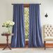 Martha Stewart Lucca Velvet verduisterende achterkant tab venster gordijn paneel paar, 95 inch, marine