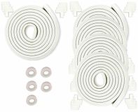 HIMRY® KXD7000 Set 5X, 25 m randbescherming + 40 hoekbescherming, L-vormig schuimkussen, spons-randkussen, hoekkussen, tafelrand, hoek, anti-botsing, babykinderen, schokbescherming, 5 x 5 m, gebroken
