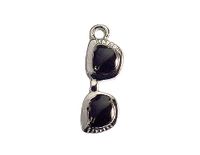 INNSPIRO NICE CHARMS metalen hanger, zwarte bril, 19 x 7 mm, 25 stuks