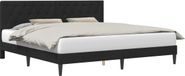 vidaXL Bedframe met hoofdeinde, zwart, 180 x 200 cm, fluweel