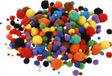 Merkloos Knutsel pompons - 150x stuks - 15-40 mm - mix kleuren - knutselen