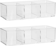 5five Set van 2x stuks make-up organizer 3 vakken 23 x 8,5 cm van kunststof - Transparant