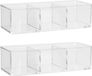 5five Set van 2x stuks make-up organizer 3 vakken 23 x 8,5 cm van kunststof - Transparant