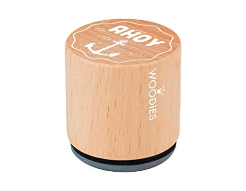 Woodies Stempel Ahoy, hout, 3,4 x 3,4 x 3,5 cm