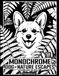 Monochrome Dog in Nature Escapes Coloring Book for Adults