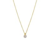 Lucardi Dames Zilveren goldplated ketting met hanger met zirkonia voor dames - Ketting - 925 Zilver - Goudkleurig - 45 cm