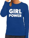 Bellatio Decorations Shoppartners Bv Girl Power tekst sweater blauw dames M