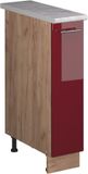 Vicco Apotheekkast Fame-Line, Bordeauxrode hoogglans/Goudkleurig Eiken, 20 cm, WB Marmer