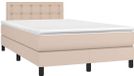vidaXL Lit plateforme avec matelas et éclairage LED, similicuir, couleur cappuccino, 120x190cm