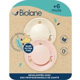 BIOLANE - Ronde fopspenen - Extra dunne fopspenen - 6+ maanden - Roze en beige
