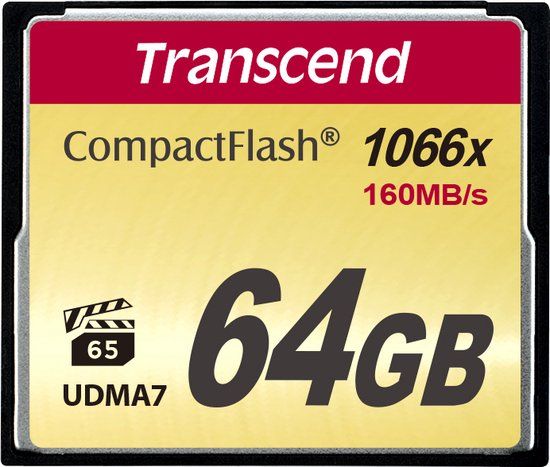 Transcend CF geheugenkaart - 64GB 1000x - 160MB/s Lezen - 120MB/s Schrijven