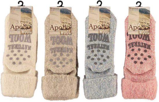 Apollo Slofsok anti slip dame licht 35-38 1PAAR