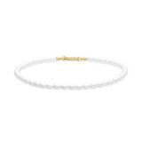 Tamaris Anklet Elegant enkelbandje van gepolijst roestvrij staal, IP goud, glazen parelketting, verstelbaar tot 25 cm, waterdicht en huidvriendelijk