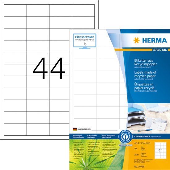 Herma 10726 Universele etiketten A4 Wit