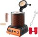 Latios Four de fusion de métaux et d'or - Kit de four de fusion électrique numérique - Creuset de fusion en céramique 3 kg - Puissance 1350 W - Max. 1150 °C - Pour bijoux, lingots de métal et pièces - Noir