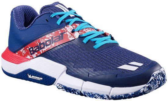 Babolat Movea 2 Unisex Padel Schoenen Synthetisch Rubber Dark Blue/Chile Red 40.5