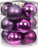 Inge-glas Christmas Kerstballen - 24x - paars - glas - D8 cm - glans en mat