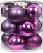 Inge-glas Christmas Kerstballen - 24x - paars - glas - D8 cm - glans en mat