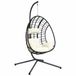 vidaXL Hangstoel met standaard, rattan en staal, beige