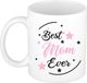 Bellatio Decorations Cadeau koffie/thee mok voor mama - roze - de beste - 300 ml - Moederdag