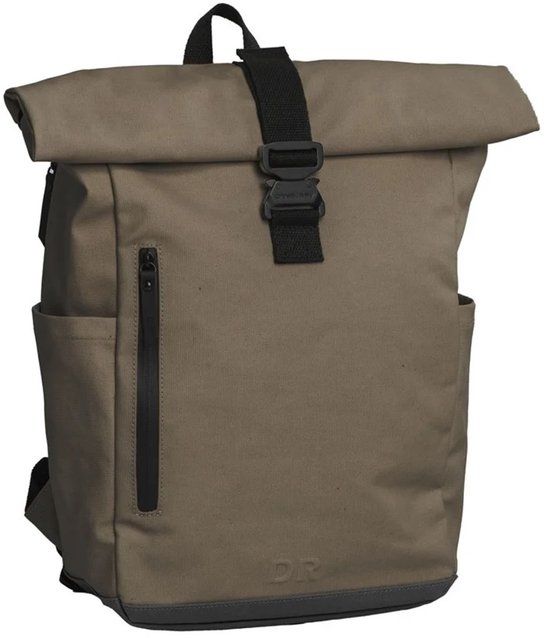 Daniel Ray Wangaratta Coated Canvas Rolltop Rugzak - Laptoprugzak 15,6 inch - 20 Liter - Spat Waterdicht - Taupe