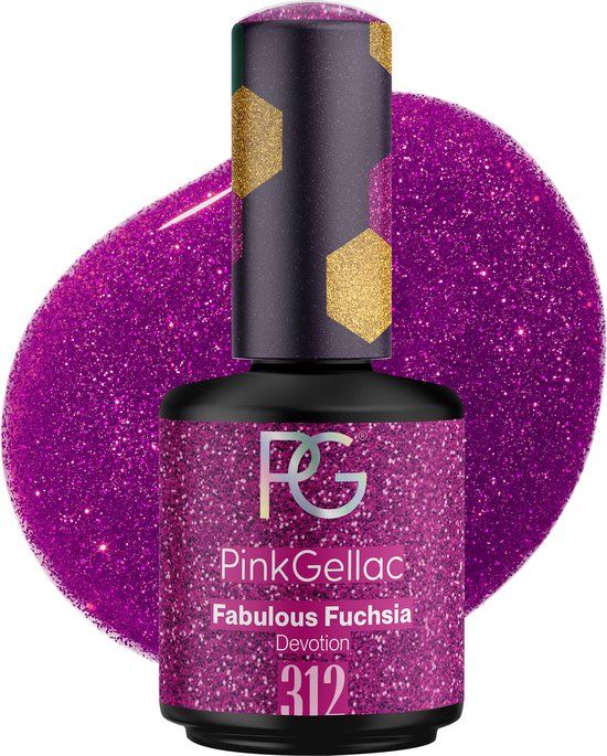 Pink Gellac 312 Fabulous Fuchsia Gel Nail Polish - 15ml