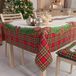 PETTI Artigiani Italiani - Kerst Tafelkleed Vlekbestendig Rechthoekig Tafelkleed voor Keuken, Motief Tartan Strik, 140x450 cm, 100% Made in Italy