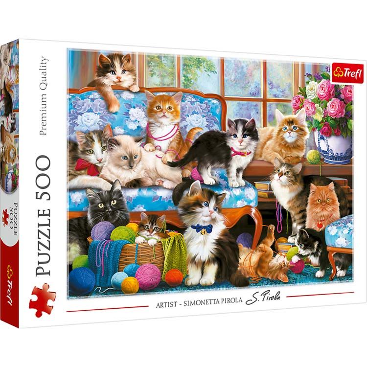Trefl Cat Family - 500 Piece Jigsaw Puzzle - Animals - Ages 10+