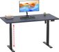 VCM bureau Lona 140x50 cm réglable en hauteur électrique (Antraciet/zwart)