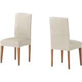 ECOMMERC3 2 x elastische en extra zachte rugleuninghoezen, ivoorkleurig, 2 verstelbare rugleuninghoezen, 100% Made in Spain