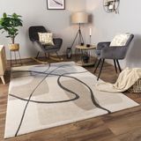 Paco Home Vloerkleed Woonkamer Laagpolig Patroon Abstract Patroon Geometrisch 3D 200x290 cm
