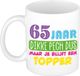 Bellatio Decorations Mok 65 jaar - wit - 300 ml - Keramiek